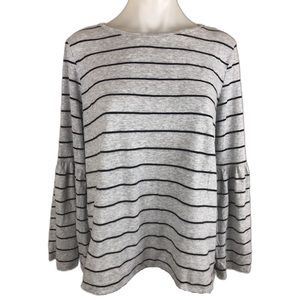 Turo by Vince Camuto Striped Bell Sleeves Top